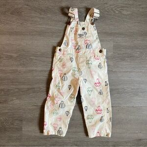 OshKosh B'gosh 18 months Overalls Cream Hot Air Balloon Cotton‎ Colorful Whimsy